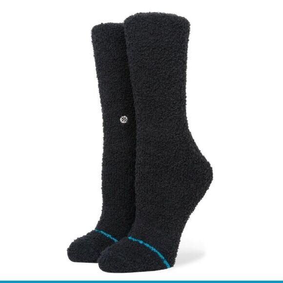 STANCE WOMEN’S NWT CUSHY CASUAL CREW HEIGHT BLACK SIZE MEDIUM SUPER SOFT SOCKS - Picture 1 of 7